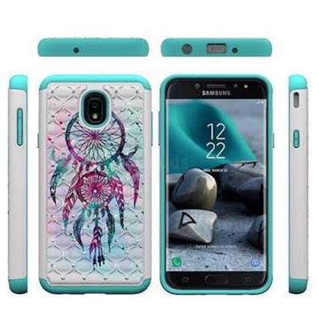 Color Drops Wind Chimes Studded Rhinestone Bling Diamond Shock Absorbing Hybrid Defender Rugged Phone Case Cover for Samsung Galaxy J7 (2018)