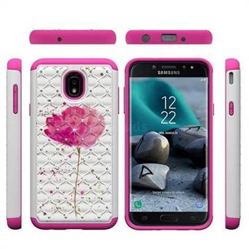 Watercolor Studded Rhinestone Bling Diamond Shock Absorbing Hybrid Defender Rugged Phone Case Cover for Samsung Galaxy J7 (2018)