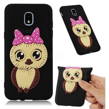 Bowknot Girl Owl Soft 3D Silicone Case for Samsung Galaxy J7 (2018) - Black