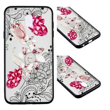 Tulip Lace Diamond Flower Soft TPU Back Cover for Samsung Galaxy J7 (2018)
