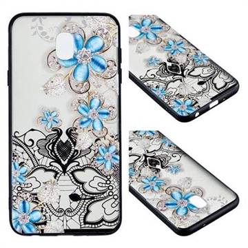 Lilac Lace Diamond Flower Soft TPU Back Cover for Samsung Galaxy J7 (2018)