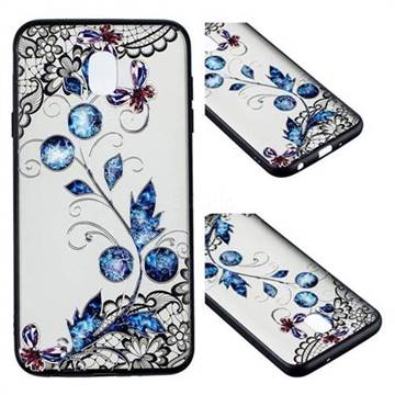 Butterfly Lace Diamond Flower Soft TPU Back Cover for Samsung Galaxy J7 (2018)