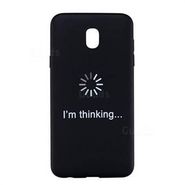 Thinking Stick Figure Matte Black TPU Phone Cover for Samsung Galaxy J7 (2018)