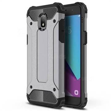 King Kong Armor Premium Shockproof Dual Layer Rugged Hard Cover for Samsung Galaxy J7 (2018) - Silver Grey