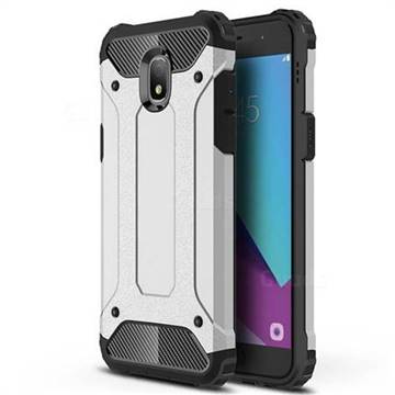 King Kong Armor Premium Shockproof Dual Layer Rugged Hard Cover for Samsung Galaxy J7 (2018) - Technology Silver