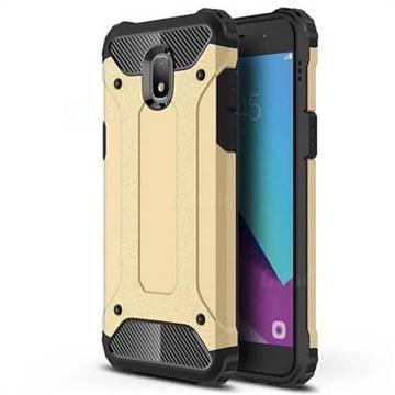 King Kong Armor Premium Shockproof Dual Layer Rugged Hard Cover for Samsung Galaxy J7 (2018) - Champagne Gold
