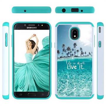 Sea and Tree Shock Absorbing Hybrid Defender Rugged Phone Case Cover for Samsung Galaxy J7 (2018)