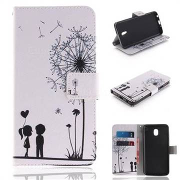 Couple Dandelion PU Leather Wallet Case for Samsung Galaxy J7 (2018)