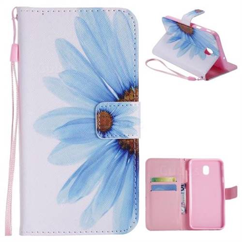 Blue Sunflower PU Leather Wallet Case for Samsung Galaxy J7 (2018)