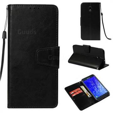 Retro Phantom Smooth PU Leather Wallet Holster Case for Samsung Galaxy J7 (2018) - Black