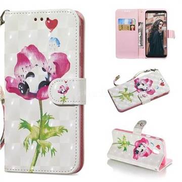 Flower Panda 3D Painted Leather Wallet Phone Case for Samsung Galaxy J7 (2018)