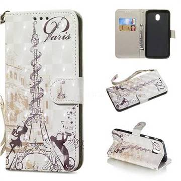 Tower Couple 3D Painted Leather Wallet Phone Case for Samsung Galaxy J7 (2018)