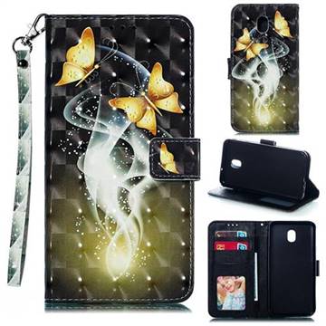 Dream Butterfly 3D Painted Leather Phone Wallet Case for Samsung Galaxy J7 (2018)