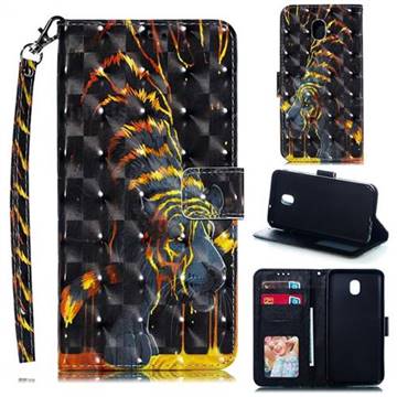 Tiger Totem 3D Painted Leather Phone Wallet Case for Samsung Galaxy J7 (2018)