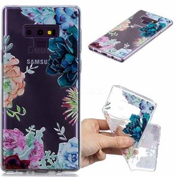Gem Flower Clear Varnish Soft Phone Back Cover for Samsung Galaxy J7 Duo