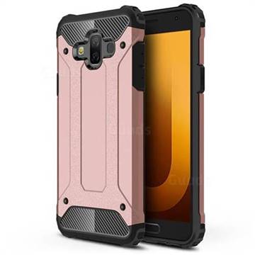 King Kong Armor Premium Shockproof Dual Layer Rugged Hard Cover for Samsung Galaxy J7 Duo - Rose Gold