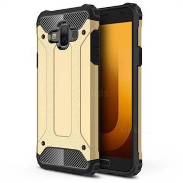 King Kong Armor Premium Shockproof Dual Layer Rugged Hard Cover for Samsung Galaxy J7 Duo - Champagne Gold