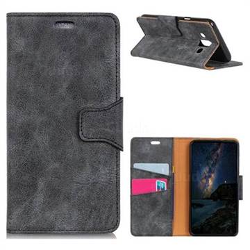MURREN Luxury Retro Classic PU Leather Wallet Phone Case for Samsung Galaxy J7 Duo - Gray