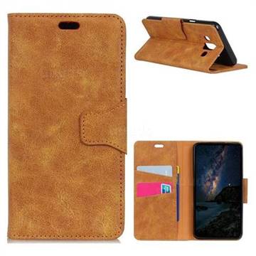 MURREN Luxury Retro Classic PU Leather Wallet Phone Case for Samsung Galaxy J7 Duo - Yellow