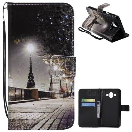 City Night View PU Leather Wallet Case for Samsung Galaxy J7 Duo