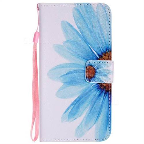 Blue Sunflower PU Leather Wallet Case for Samsung Galaxy J7 Duo