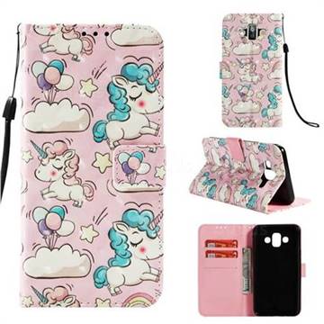 Angel Pony 3D Painted Leather Wallet Case for Samsung Galaxy J7 Duo