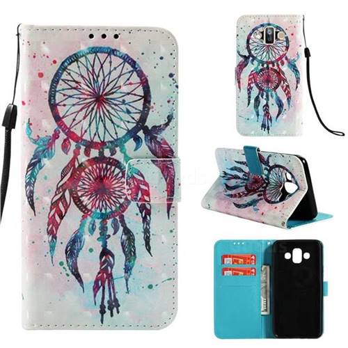 ColorDrops Wind Chimes 3D Painted Leather Wallet Case for Samsung Galaxy J7 Duo