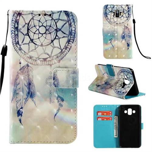 Fantasy Campanula 3D Painted Leather Wallet Case for Samsung Galaxy J7 Duo