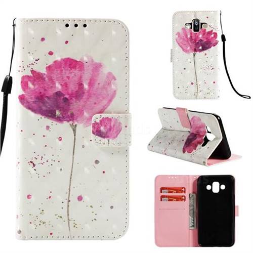 Watercolor 3D Painted Leather Wallet Case for Samsung Galaxy J7 Duo
