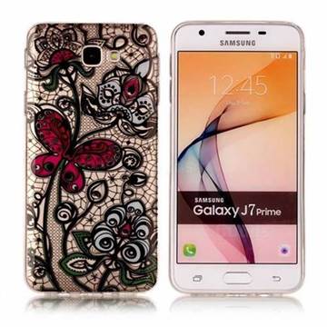 Butterfly Flowers Super Clear Soft TPU Back Cover for Samsung Galaxy J7 Prime G610