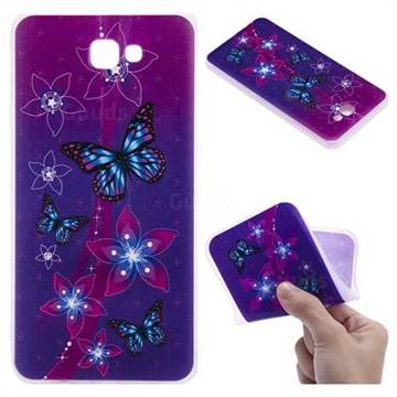 Butterfly Flowers 3D Relief Matte Soft TPU Back Cover for Samsung Galaxy J7 Prime G610
