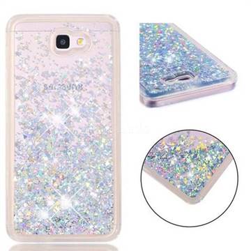 Dynamic Liquid Glitter Quicksand Sequins TPU Phone Case for Samsung Galaxy J7 Prime G610 - Silver