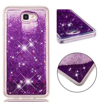 Dynamic Liquid Glitter Quicksand Sequins TPU Phone Case for Samsung Galaxy J7 Prime G610 - Purple