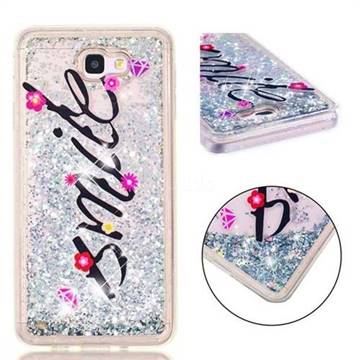 Smile Flower Dynamic Liquid Glitter Quicksand Soft TPU Case for Samsung Galaxy J7 Prime G610