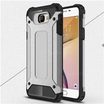 King Kong Armor Premium Shockproof Dual Layer Rugged Hard Cover for Samsung Galaxy J7 Prime G610 - Silver Grey