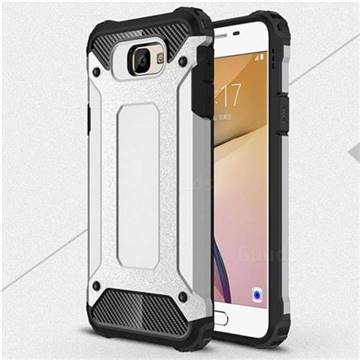 King Kong Armor Premium Shockproof Dual Layer Rugged Hard Cover for Samsung Galaxy J7 Prime G610 - Technology Silver