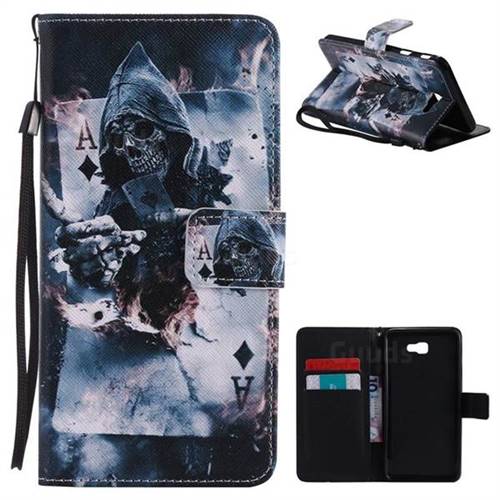 Skull Magician PU Leather Wallet Case for Samsung Galaxy J7 Prime G610