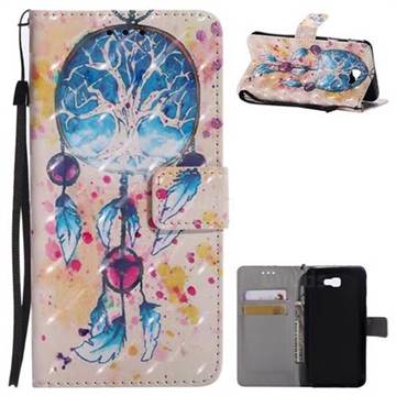 Blue Dream Catcher 3D Painted Leather Wallet Case for Samsung Galaxy J7 Prime G610