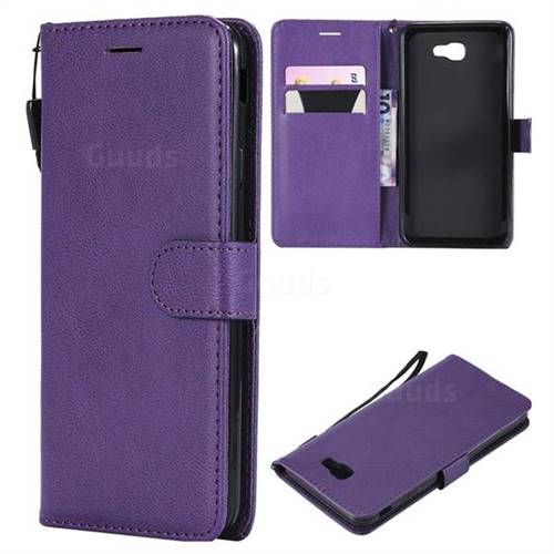 Retro Greek Classic Smooth PU Leather Wallet Phone Case for Samsung Galaxy J7 Prime G610 - Purple