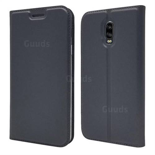 Ultra Slim Card Magnetic Automatic Suction Leather Wallet Case for Samsung Galaxy J7 Prime G610 - Star Grey