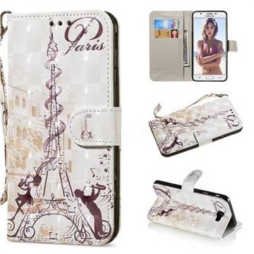 Tower Couple 3D Painted Leather Wallet Phone Case for Samsung Galaxy J7 Prime G610