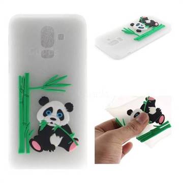 Panda Eating Bamboo Soft 3D Silicone Case for Samsung Galaxy J8 - Translucent
