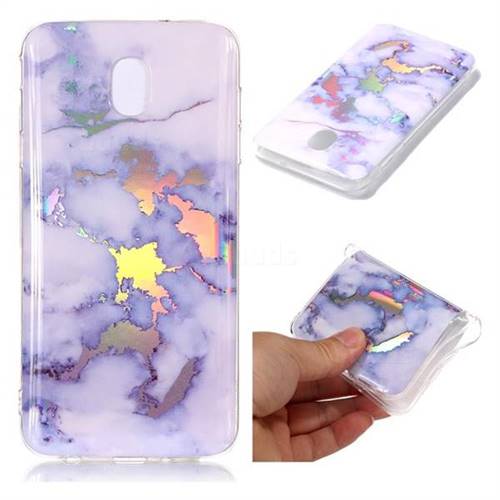 Blue Marble Pattern Bright Color Laser Soft TPU Case for Samsung Galaxy J8