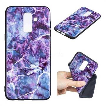Marble 3D Embossed Relief Black TPU Cell Phone Back Cover for Samsung Galaxy J8