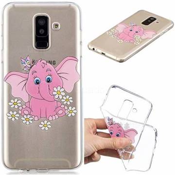 Tiny Pink Elephant Clear Varnish Soft Phone Back Cover for Samsung Galaxy J8
