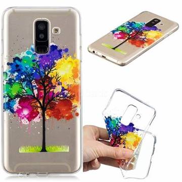 Oil Painting Tree Clear Varnish Soft Phone Back Cover for Samsung Galaxy J8