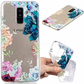 Gem Flower Clear Varnish Soft Phone Back Cover for Samsung Galaxy J8