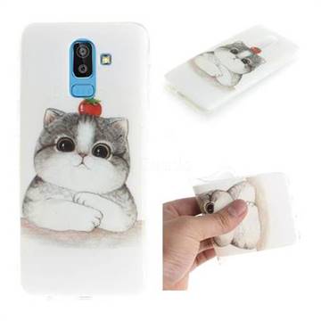 Cute Tomato Cat IMD Soft TPU Cell Phone Back Cover for Samsung Galaxy J8