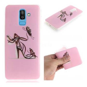 Butterfly High Heels IMD Soft TPU Cell Phone Back Cover for Samsung Galaxy J8