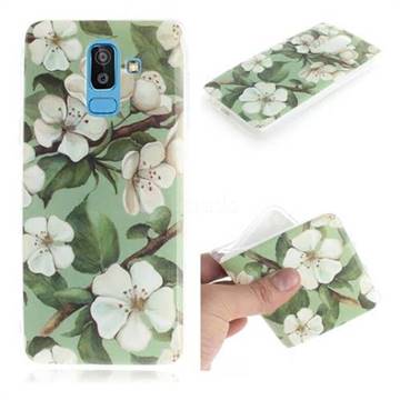 Watercolor Flower IMD Soft TPU Cell Phone Back Cover for Samsung Galaxy J8
